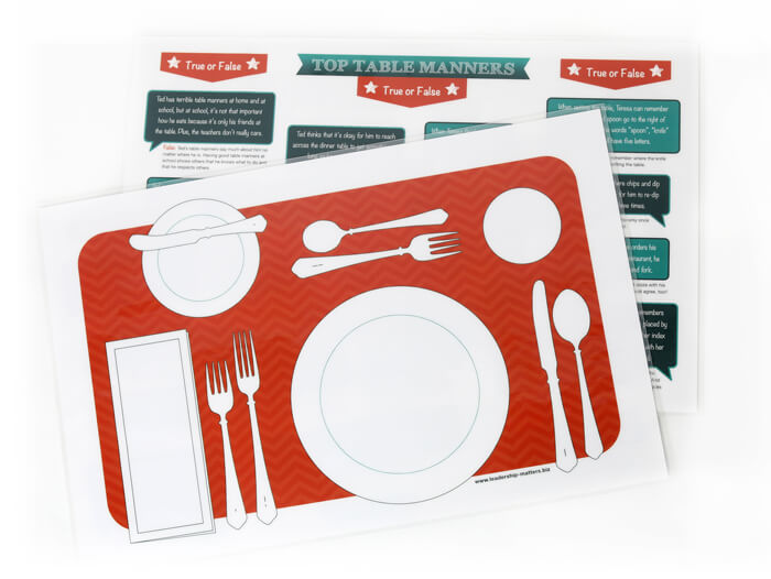 manners placemats